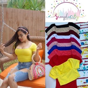 5 Pack Square Neck PREMIUM Lycra Tops 10 Colors